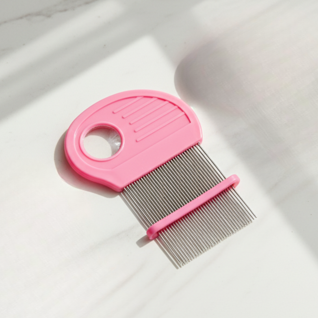 Pente Fino Inox com Lupa (Rosa) -  M Mari’s