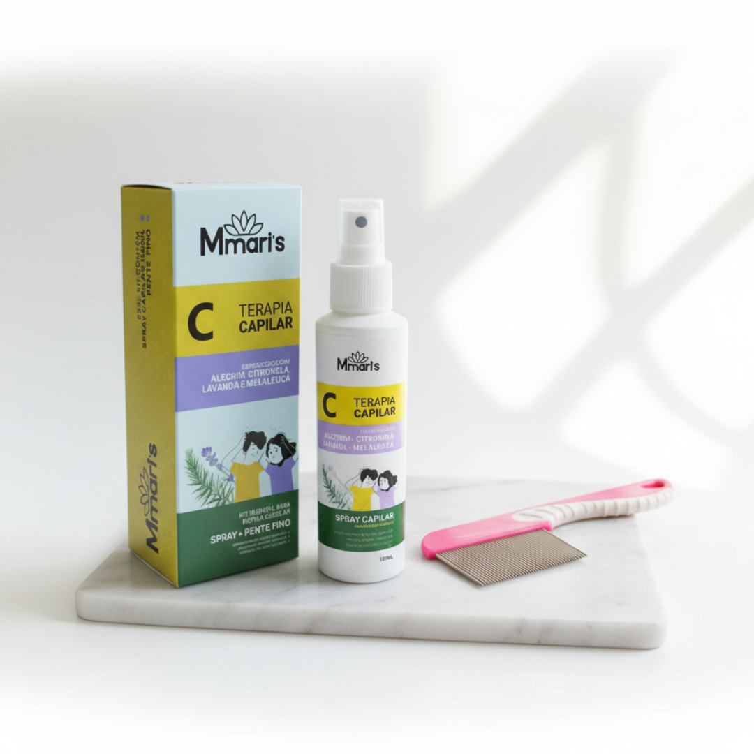 Kit Terapia Capilar Spray + Pente Fino (Rosa) - M Mari’s