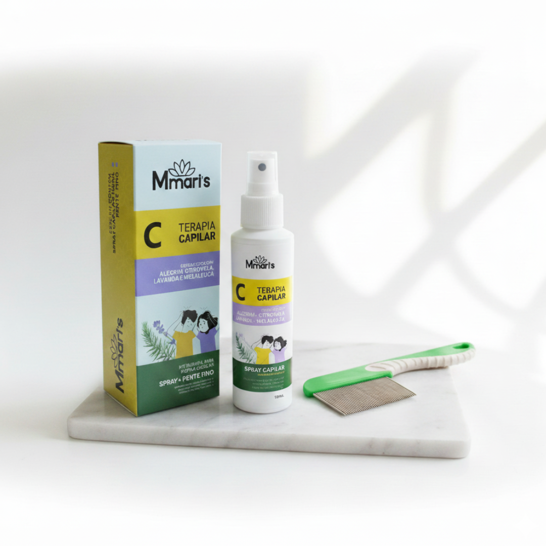 Kit Terapia Capilar Spray  + Pente Fino (Verde) – M Mari’s
