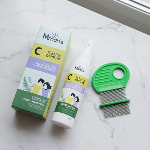 Kit Pente Fino (Verde) + Spray Calmante - M Mari’s